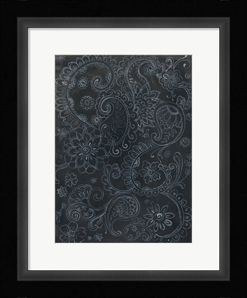 Framed Paisley Swirl Print