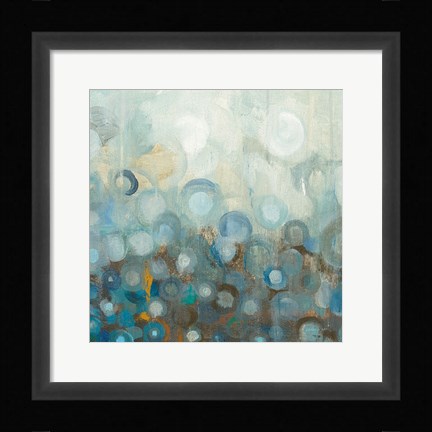 Framed Blue and Bronze Dots VIII Print