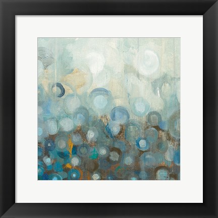 Framed Blue and Bronze Dots VIII Print