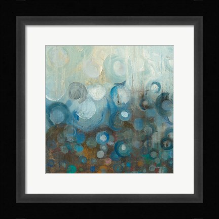 Framed Blue and Bronze Dots VII Print