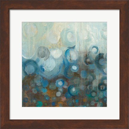 Framed Blue and Bronze Dots VII Print