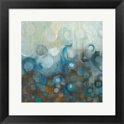 Framed Blue and Bronze Dots VII Print