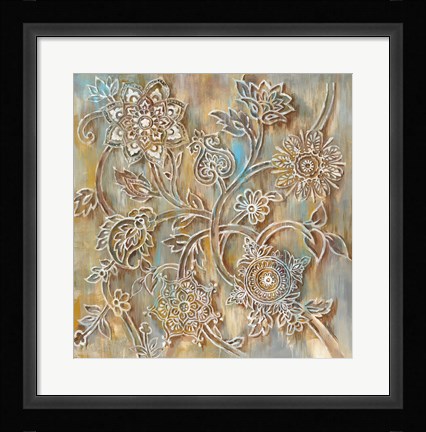 Framed Henna with Vine Print