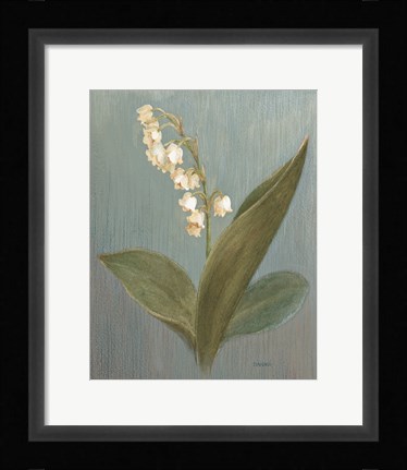 Framed May Lily of the Valley Green Print