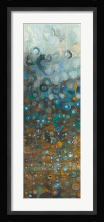 Framed Blue and Bronze Dots V Print