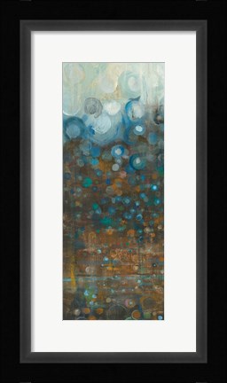 Framed Blue and Bronze Dots II Print