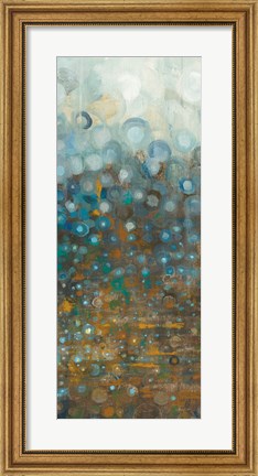 Framed Blue and Bronze Dots III Print