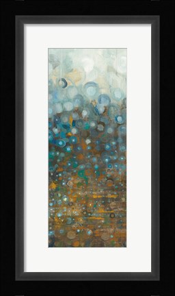 Framed Blue and Bronze Dots III Print