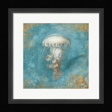 Framed Treaures from the Sea VI Aqua Print