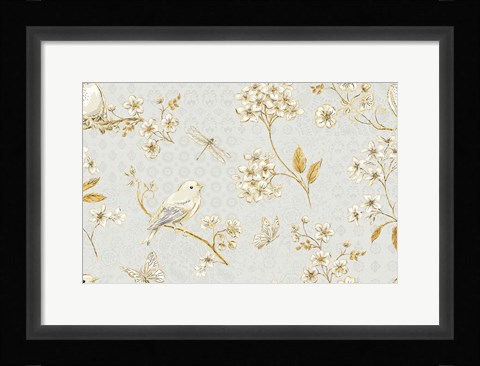 Framed Golden Garden II Print
