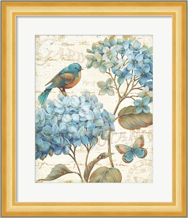 Framed Blue Garden II Print
