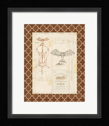Framed Fancy Corkscrew I Border Print