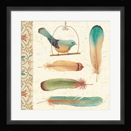 Framed Feather Tales I Print