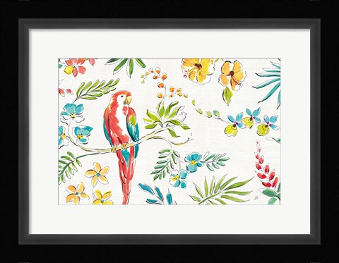 Framed Tropical Oasis I White Print