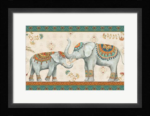 Framed Elephant Walk I Print