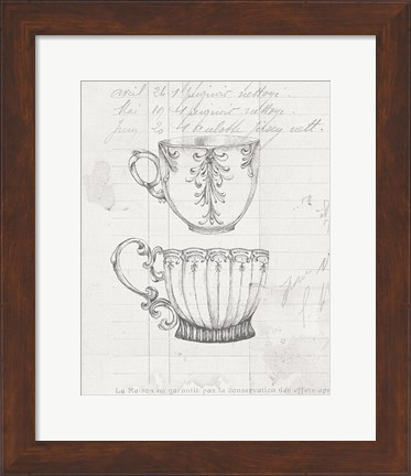 Framed Authentic Coffee IV White Gray Print