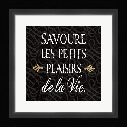 Framed Inspirational Collage II French on Black Print