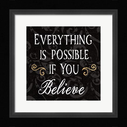 Framed Inspirational Collage IV on Black Print