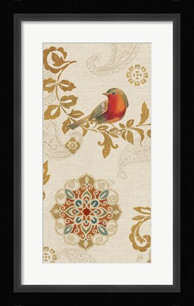 Framed Bird Rainbow Red Panel Print