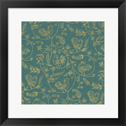 Framed Rooster Trail Pattern III Print