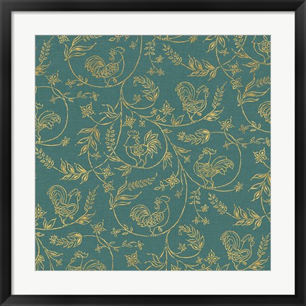 Framed Rooster Trail Pattern III Print