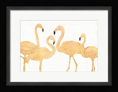 Framed Flamingo Fever I no Splatter Gold Print