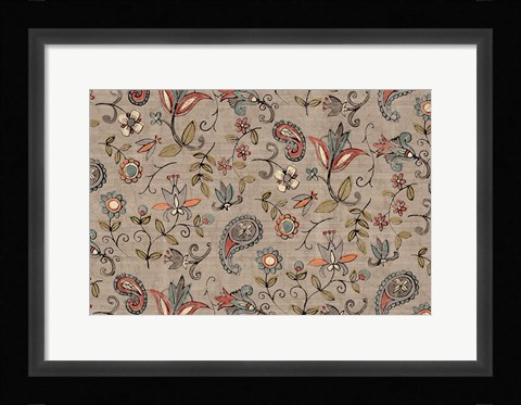 Framed Pretty Paisley II Print