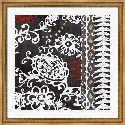 Framed Bali Tapestry II BW Print