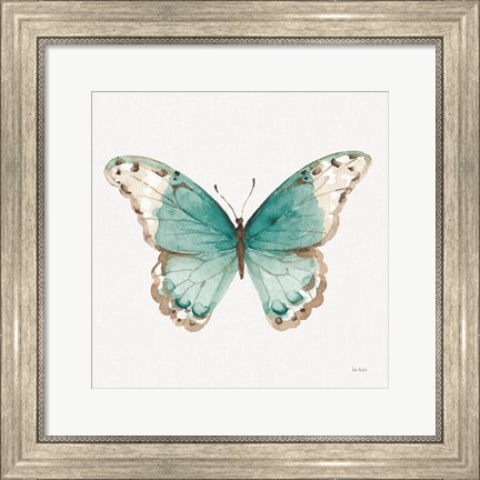 Framed Colorful Breeze XII with Teal Print