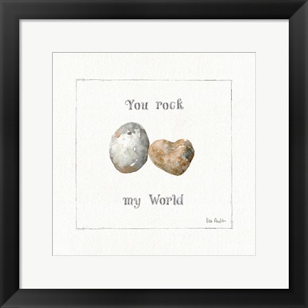 Framed Pebbles and Sandpipers V Print