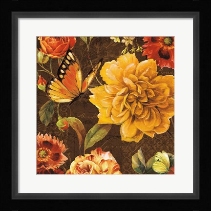 Framed Rainbow Garden II - Chocolate Print