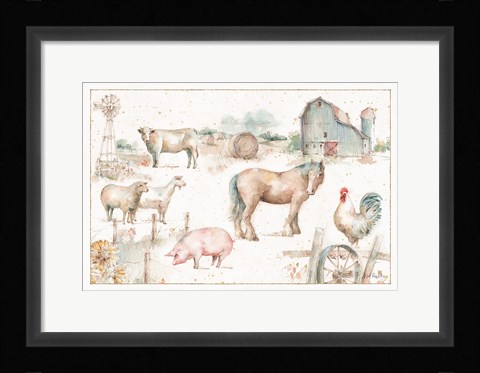 Framed Farm Friends XIII Print