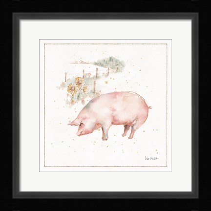 Framed Farm Friends IX Print