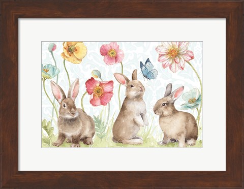 Framed Spring Softies Bunnies I Print