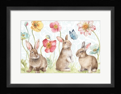 Framed Spring Softies Bunnies I Print