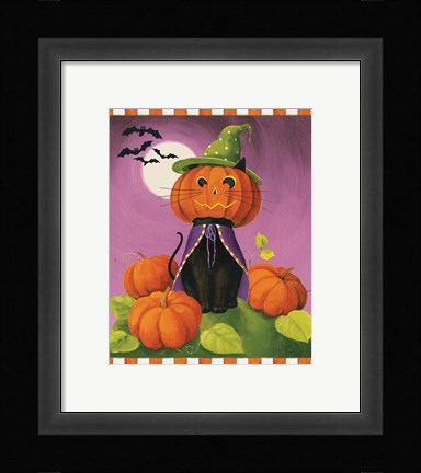 Framed Happy Haunting Cat Print