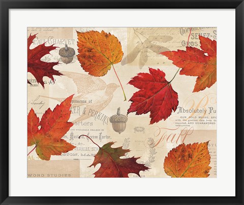 Framed Fall in Love - Autumn Leaves Print