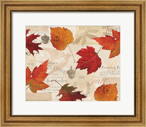 Framed Fall in Love - Autumn Leaves Print