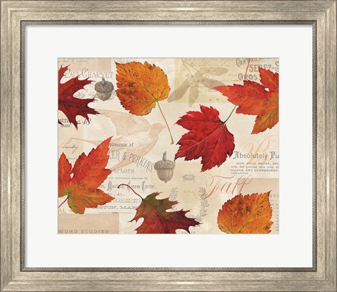 Framed Fall in Love - Autumn Leaves Print