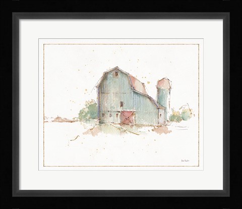 Framed Farm Friends XIV Barn Print