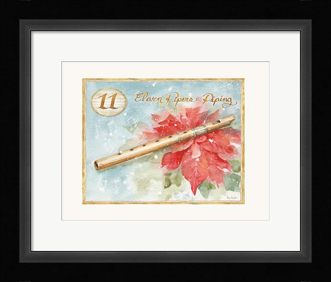 Framed 12 Days of Christmas XI Print
