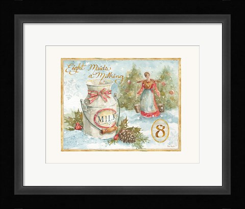 Framed 12 Days of Christmas VIII Print