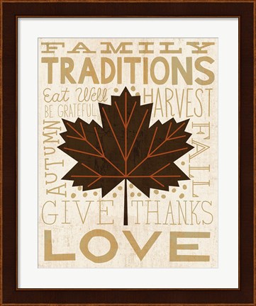 Framed Family Tree Leaf I Print