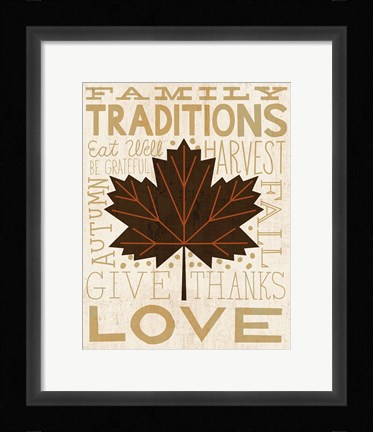 Framed Family Tree Leaf I Print
