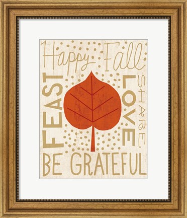 Framed Family Tree Leaf III Print