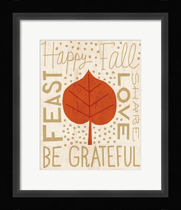 Framed Family Tree Leaf III Print