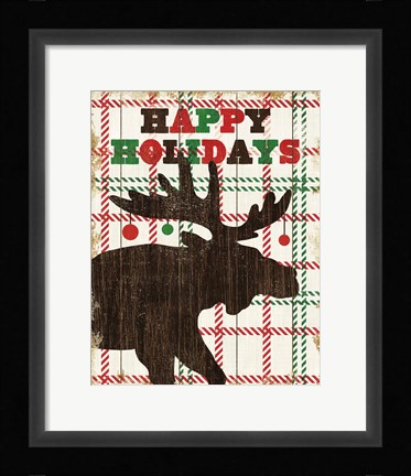 Framed Simple Living Holiday Moose Print