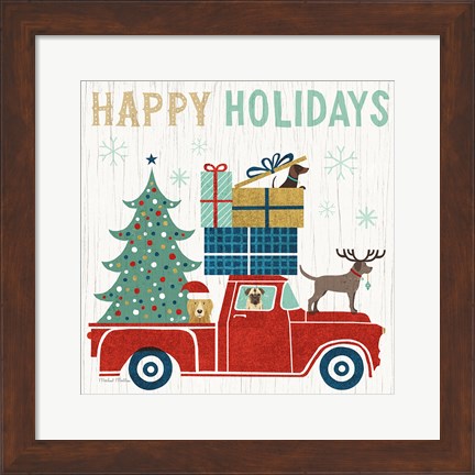 Framed Holiday on Wheels III Print