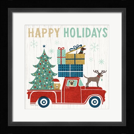 Framed Holiday on Wheels III Print