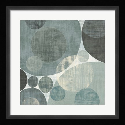 Framed Circulation I Blue and Grey Print